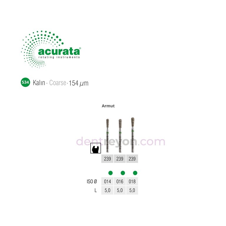 Acurata Elmas Frez Armut Yeşil Kuşak-239-014