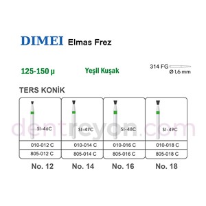 Tersine Konik Elmas Frez No:12