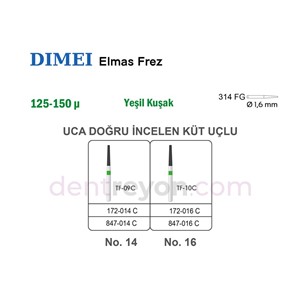 Uca Doğru İncelen Küt Elmas Frez No:14