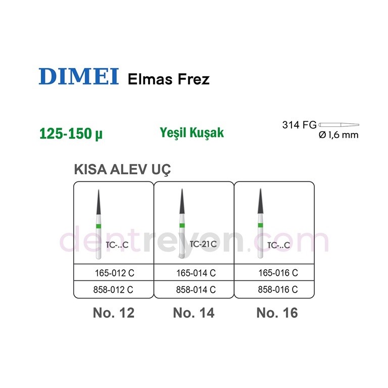 Alev Uç Elmas Frez (Kısa) No:14